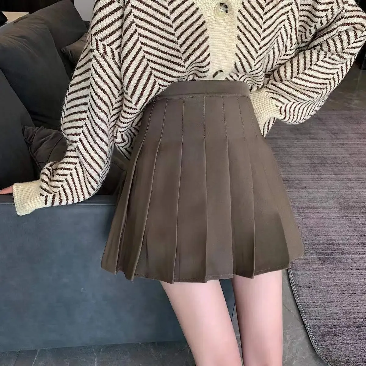 Obsidian Phoenix Harajuku Style High-Waist Pleated Mini Skirt
