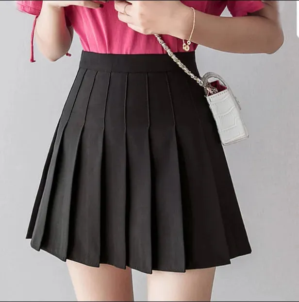 Obsidian Phoenix Harajuku Style High-Waist Pleated Mini Skirt