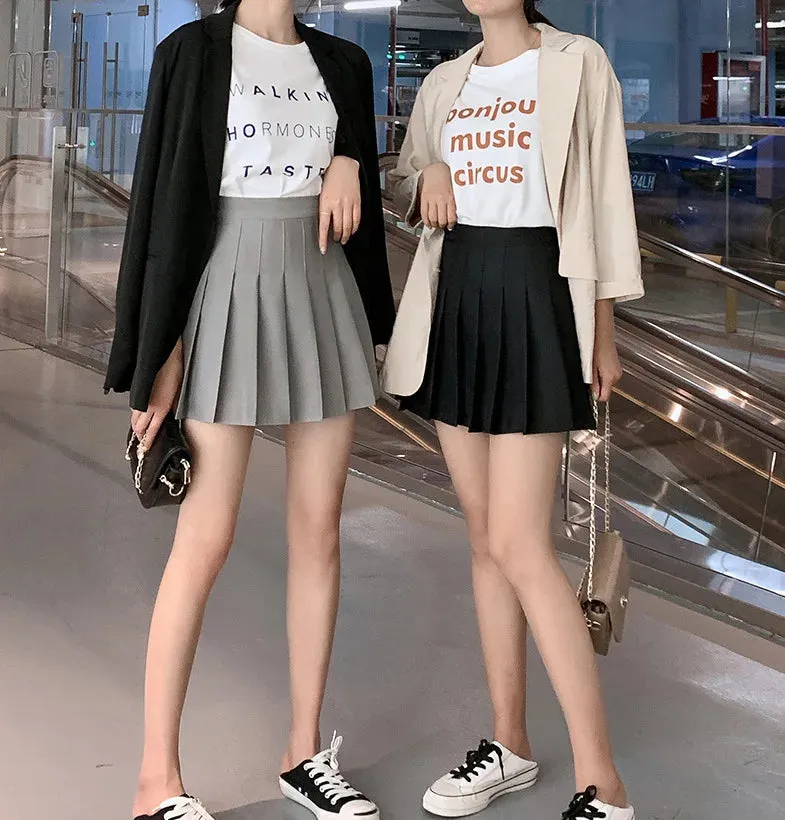 Obsidian Phoenix Harajuku Style High-Waist Pleated Mini Skirt