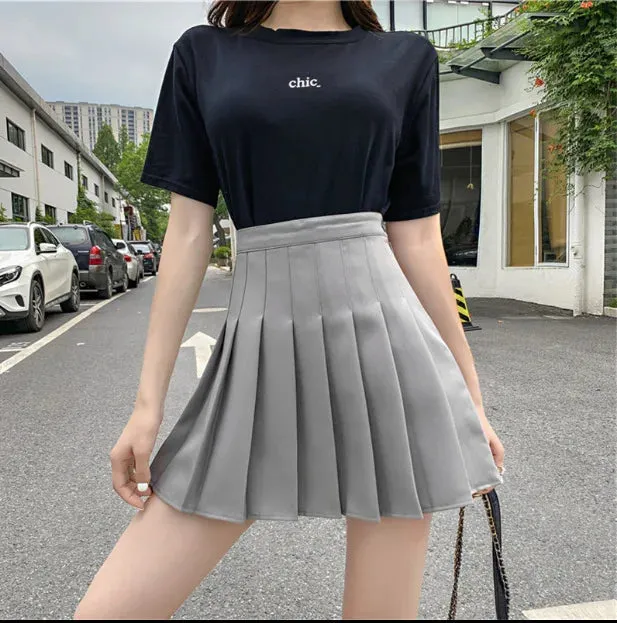 Obsidian Phoenix Harajuku Style High-Waist Pleated Mini Skirt