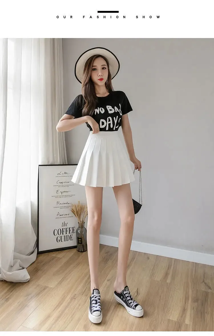 Obsidian Phoenix Harajuku Style High-Waist Pleated Mini Skirt