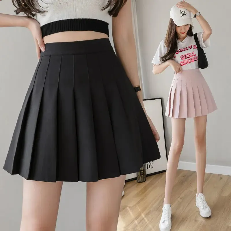 Obsidian Phoenix Harajuku Style High-Waist Pleated Mini Skirt