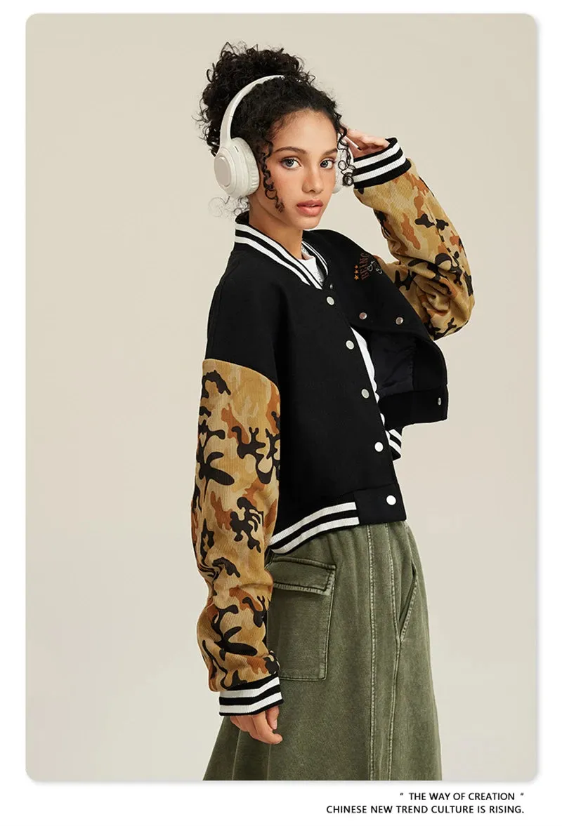 Obsidian Phoenix Heavyweight Luxury Women’s Short Baseball Jacket