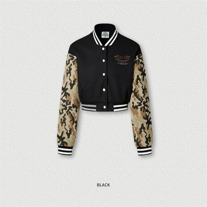 Obsidian Phoenix Heavyweight Luxury Women’s Short Baseball Jacket