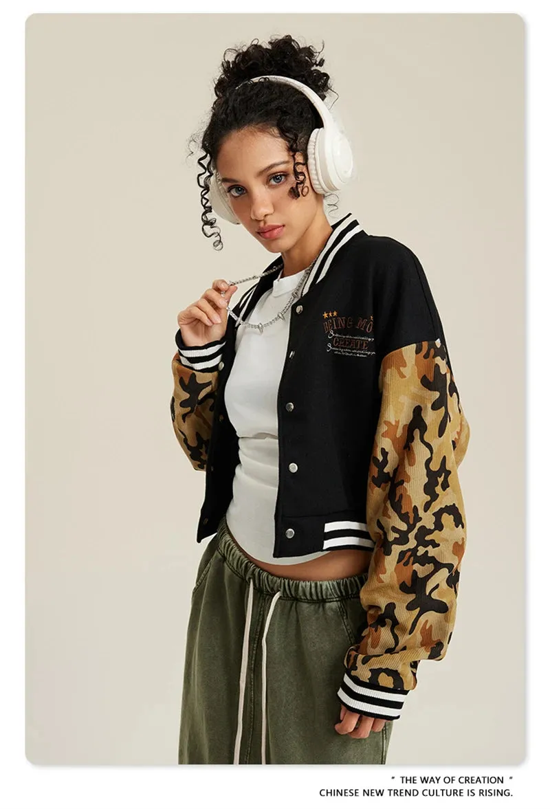 Obsidian Phoenix Heavyweight Luxury Women’s Short Baseball Jacket