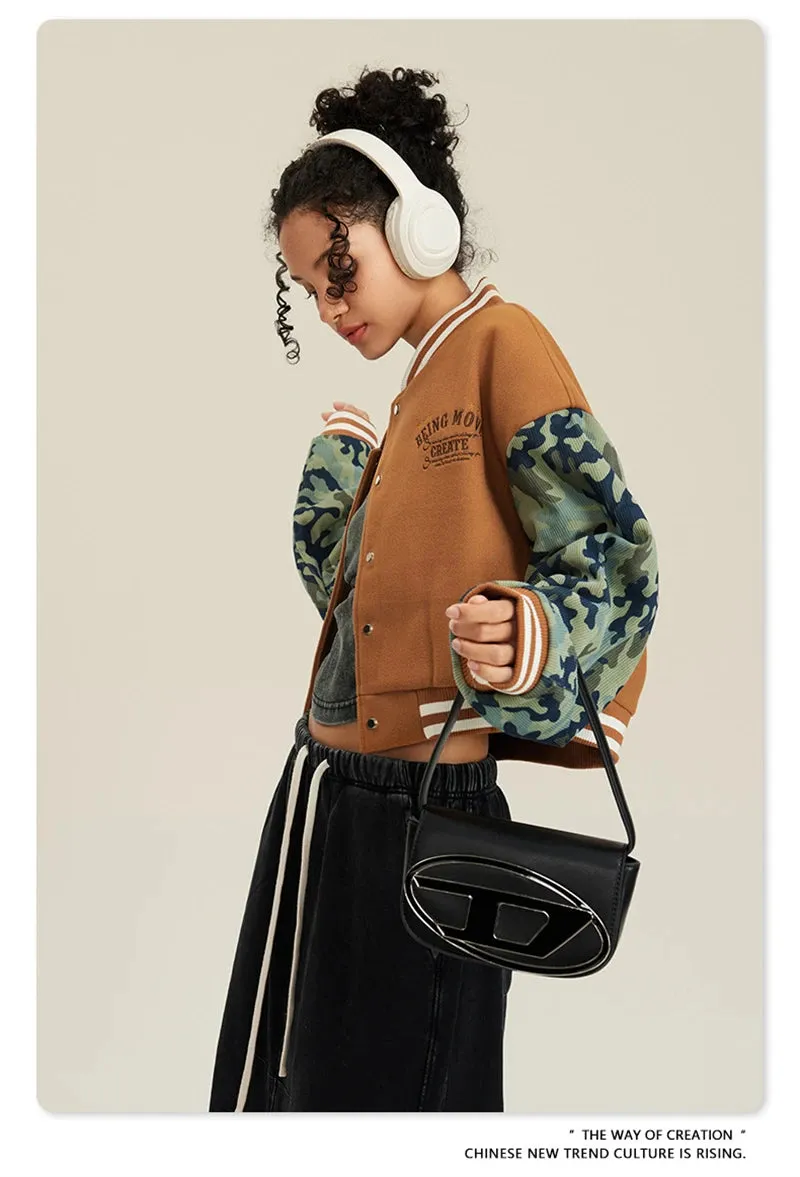 Obsidian Phoenix Heavyweight Luxury Women’s Short Baseball Jacket