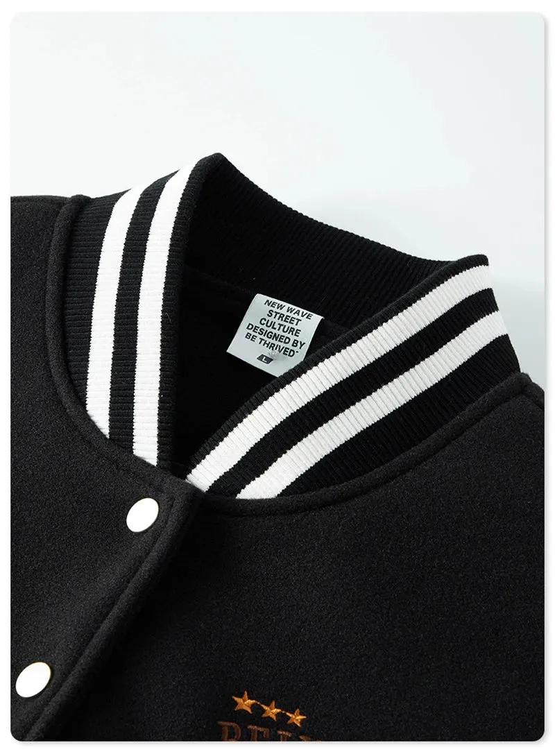 Obsidian Phoenix Heavyweight Luxury Women’s Short Baseball Jacket