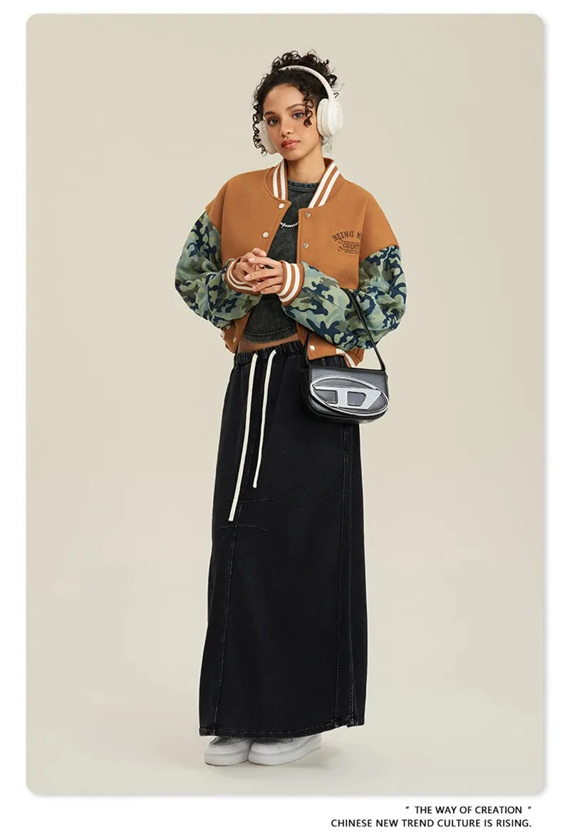 Obsidian Phoenix Heavyweight Luxury Women’s Short Baseball Jacket