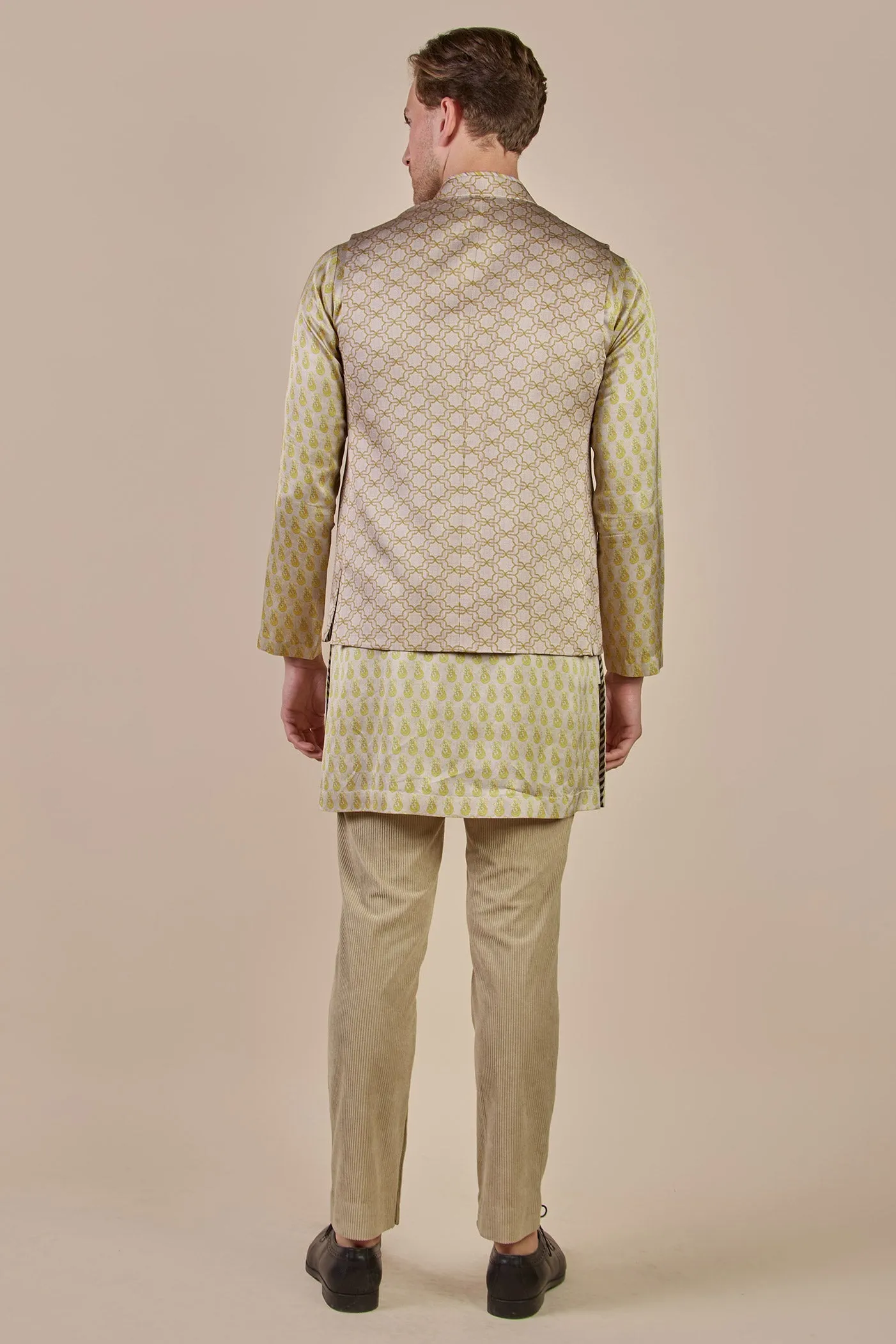 Olive Yellow Nehru Jacket