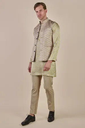 Olive Yellow Nehru Jacket