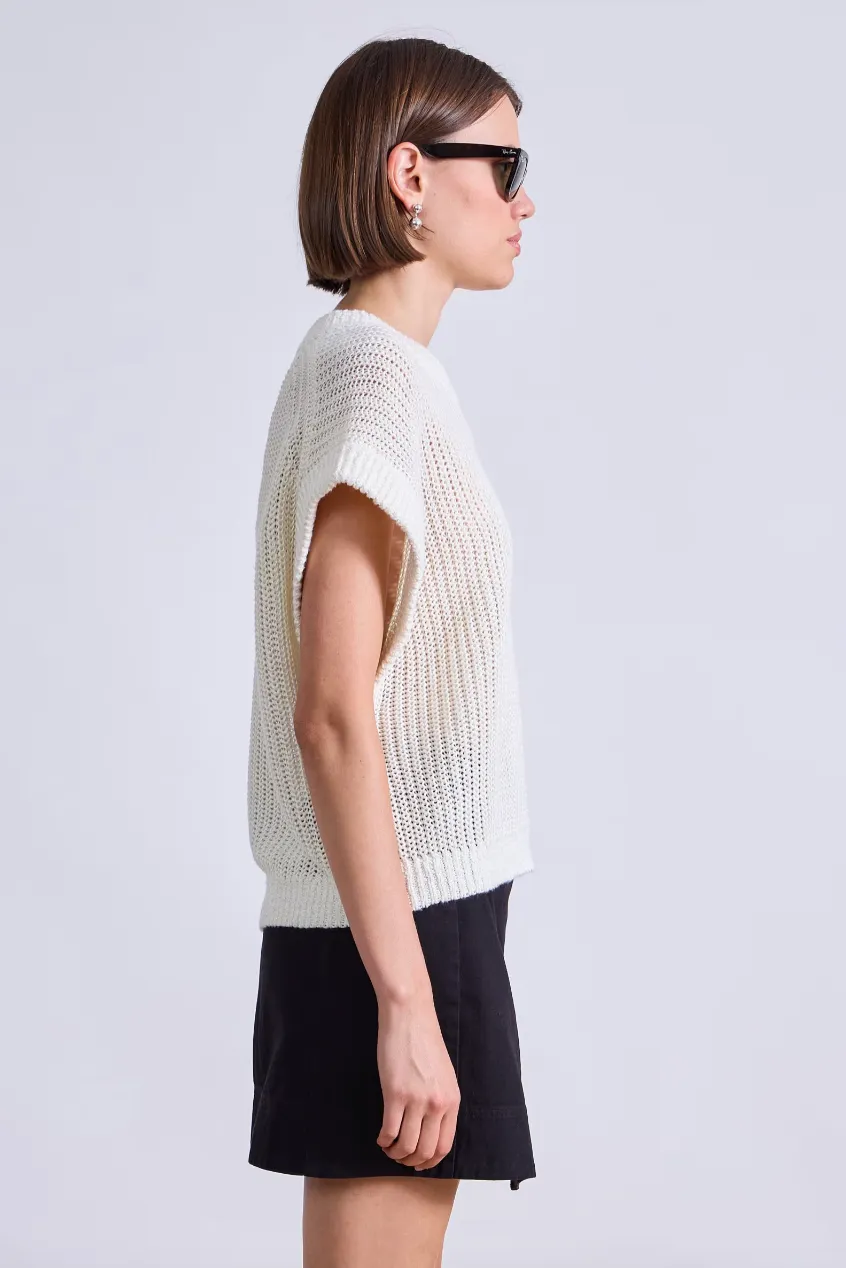 Olivia Linen Vest - Cream