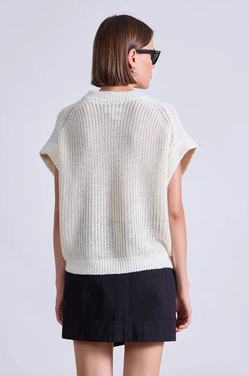 Olivia Linen Vest - Cream
