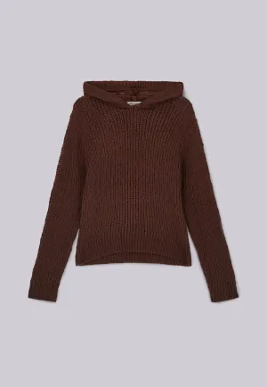 Open Gauge Knit Hoodie