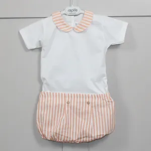 Orange Stripe Bodysuit and shorts