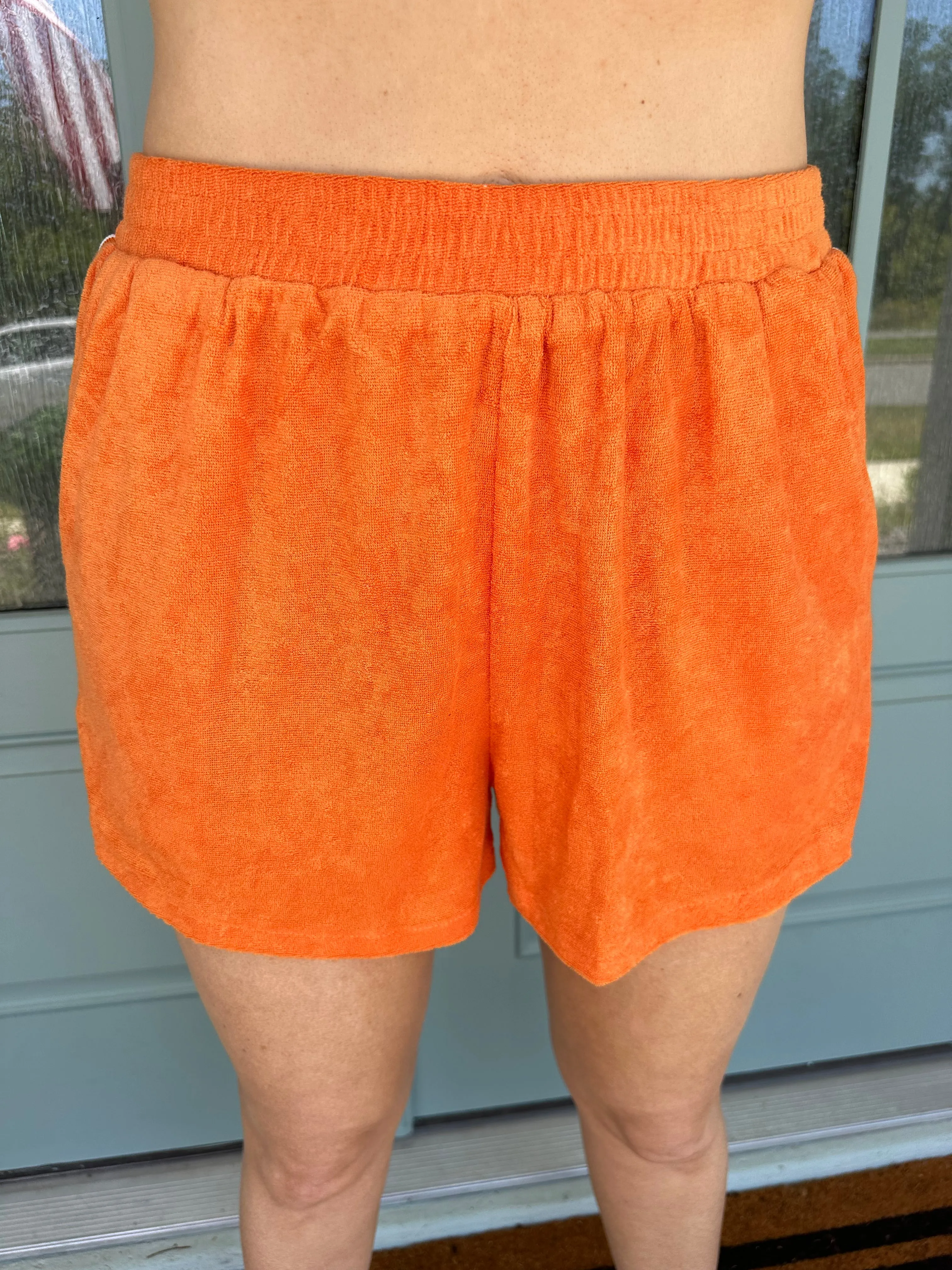 Orange Terry Shorts