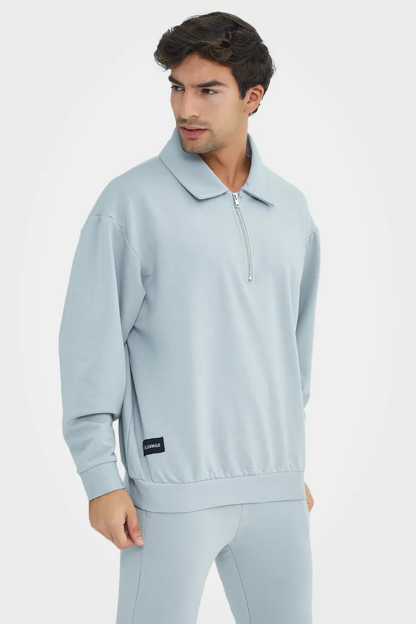 Organic Bamboo Men Cozy Half Zip Slim Fit Jumper