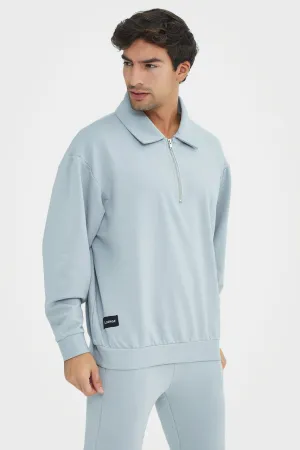 Organic Bamboo Men Cozy Half Zip Slim Fit Jumper