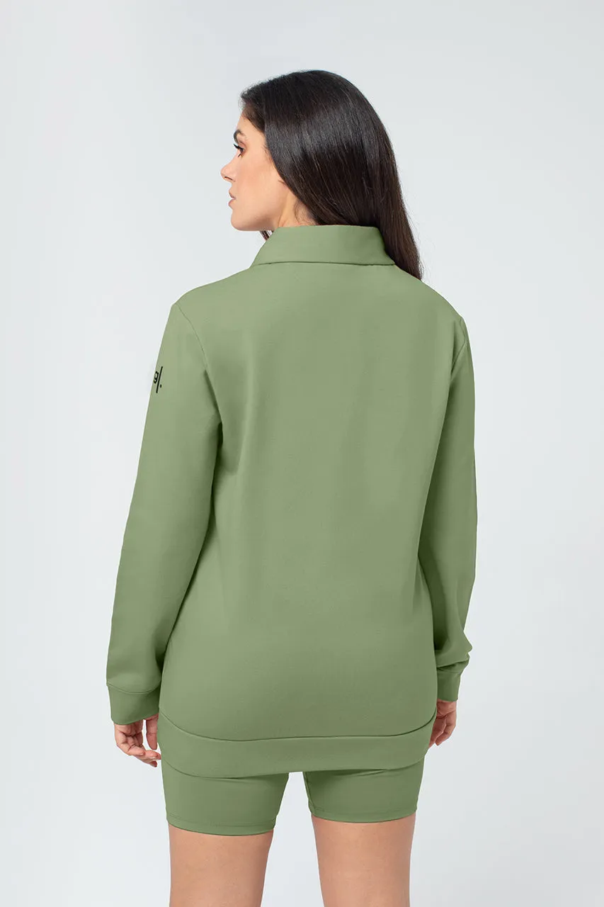 Organic Bamboo Women Cozy Half Zip Slim Fit Jumper