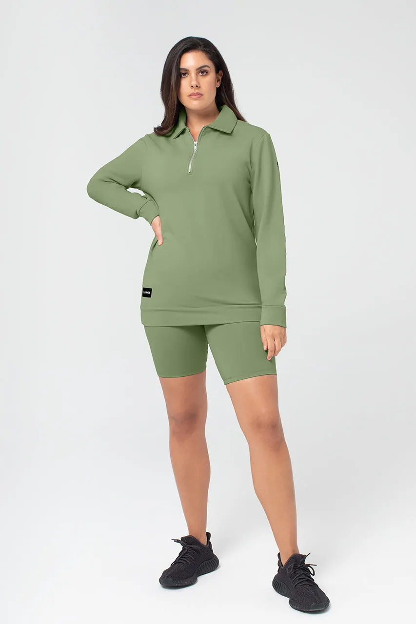 Organic Bamboo Women Cozy Half Zip Slim Fit Jumper