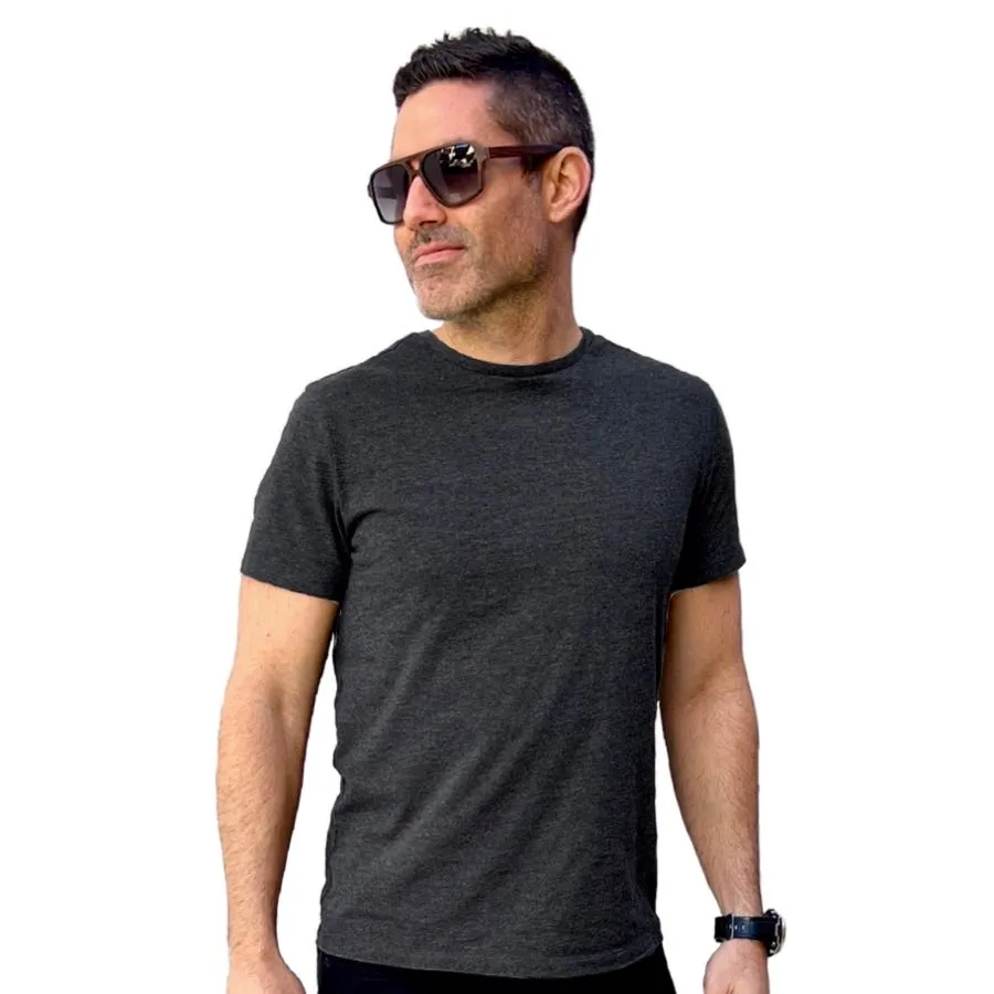 Organic Cotton & Recycled Polyester T-Shirts - Charcoal Heather Grey