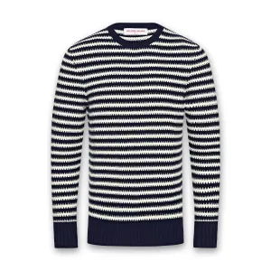 Orlebar Brown - Ned Striped Jumper in Navy/White Sand