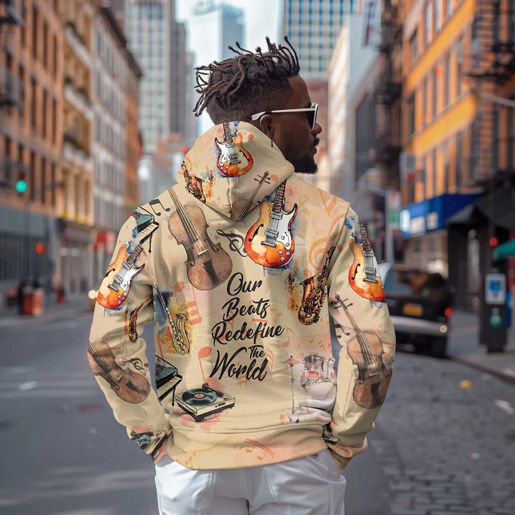 Our Beats Redefine The World African Zip Hoodie Afro Music DT03