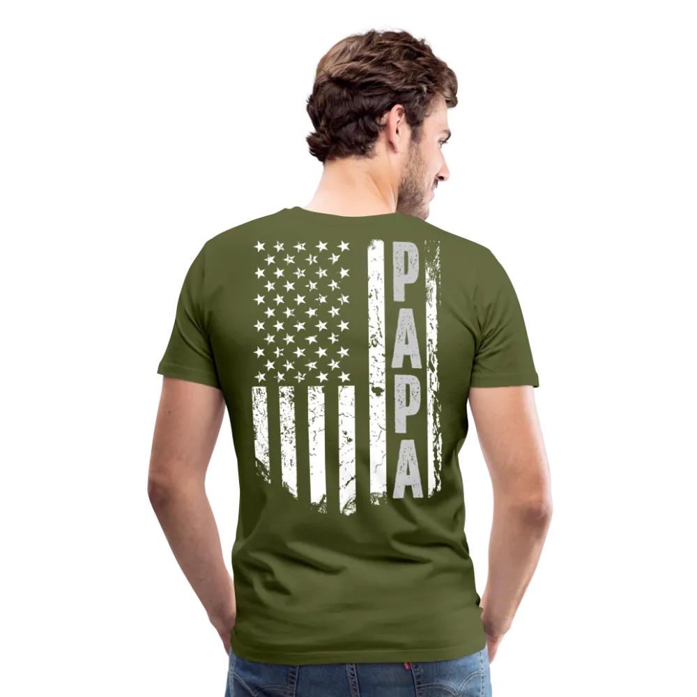 Papa American Flag Men's Premium T-Shirt (CK1902)