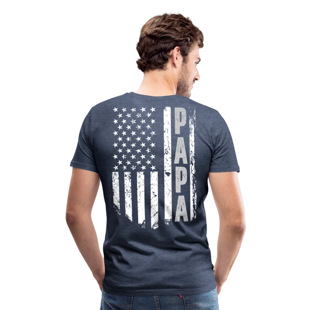 Papa American Flag Men's Premium T-Shirt (CK1902)