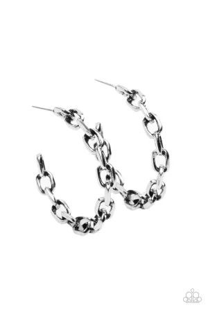 Paparazzi Stronger Together - Gold/Silver Hoop Earrings