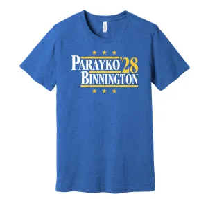 Parayko & Binnington '28 - St Louis Hockey Legends Political Campaign Parody T-Shirt - Hyper Than Hype Shirts