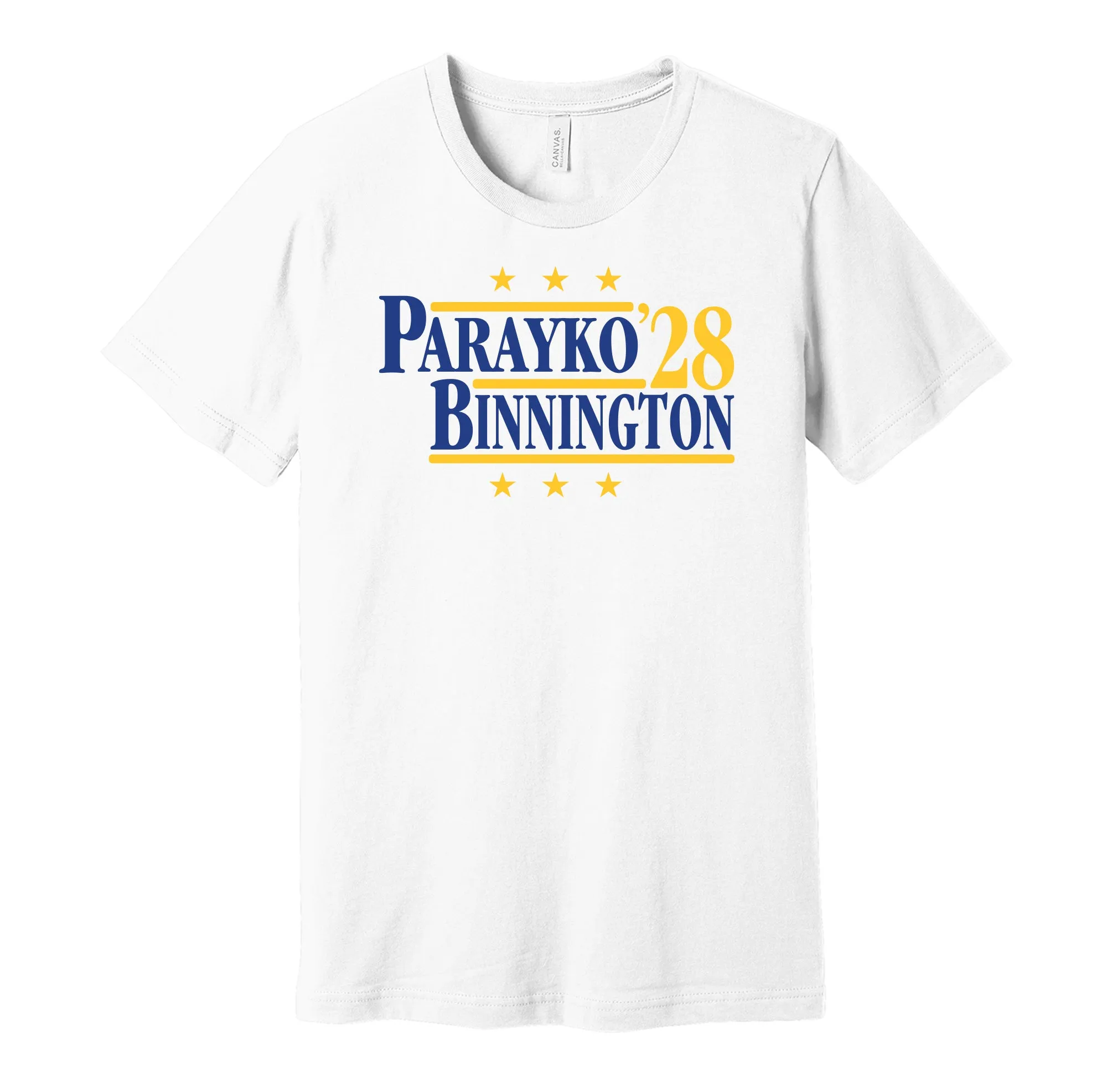 Parayko & Binnington '28 - St Louis Hockey Legends Political Campaign Parody T-Shirt - Hyper Than Hype Shirts