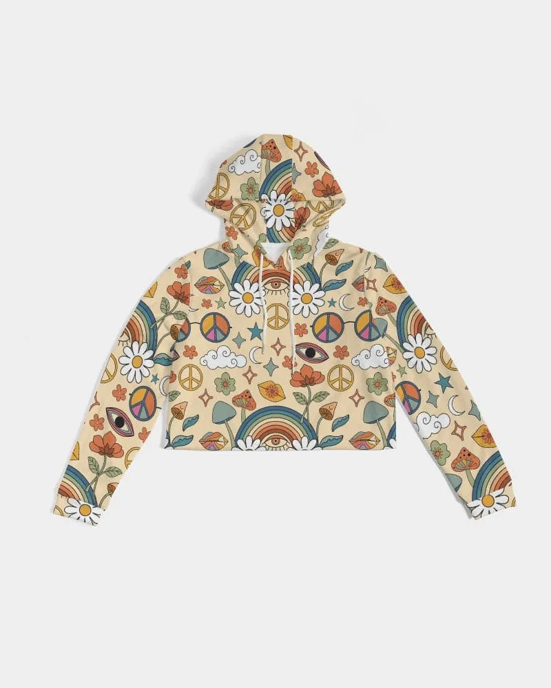 Peace And Love Women's Cropped Hoodie