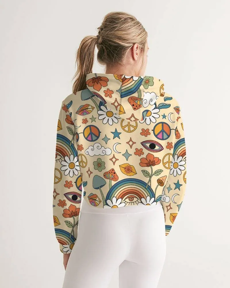 Peace And Love Women's Cropped Hoodie
