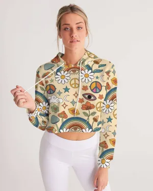 Peace And Love Women's Cropped Hoodie