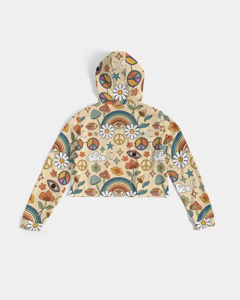 Peace And Love Women's Cropped Hoodie
