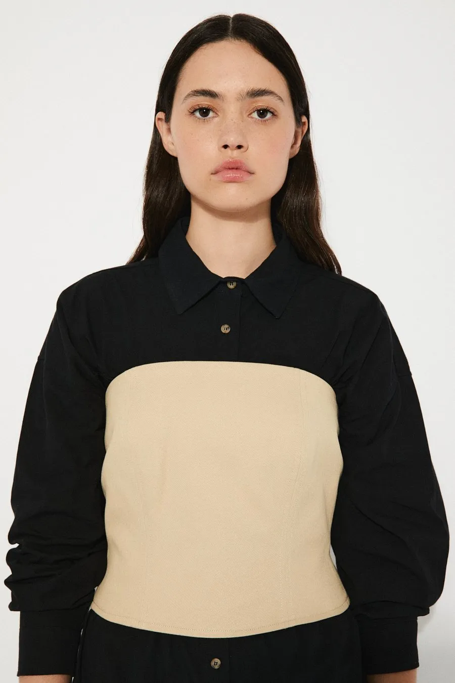 Pearl Corset Top Beige