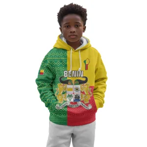 Personalised Afro Benin Kid Hoodie Flag Style - African Pattern LT15