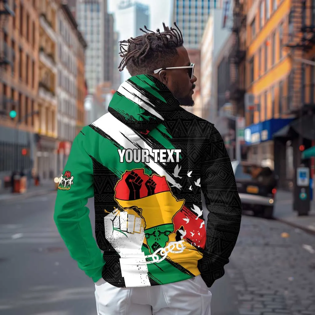 Personalised Afro Nigeria Juneteenth Zip Hoodie Freedom Day LT15