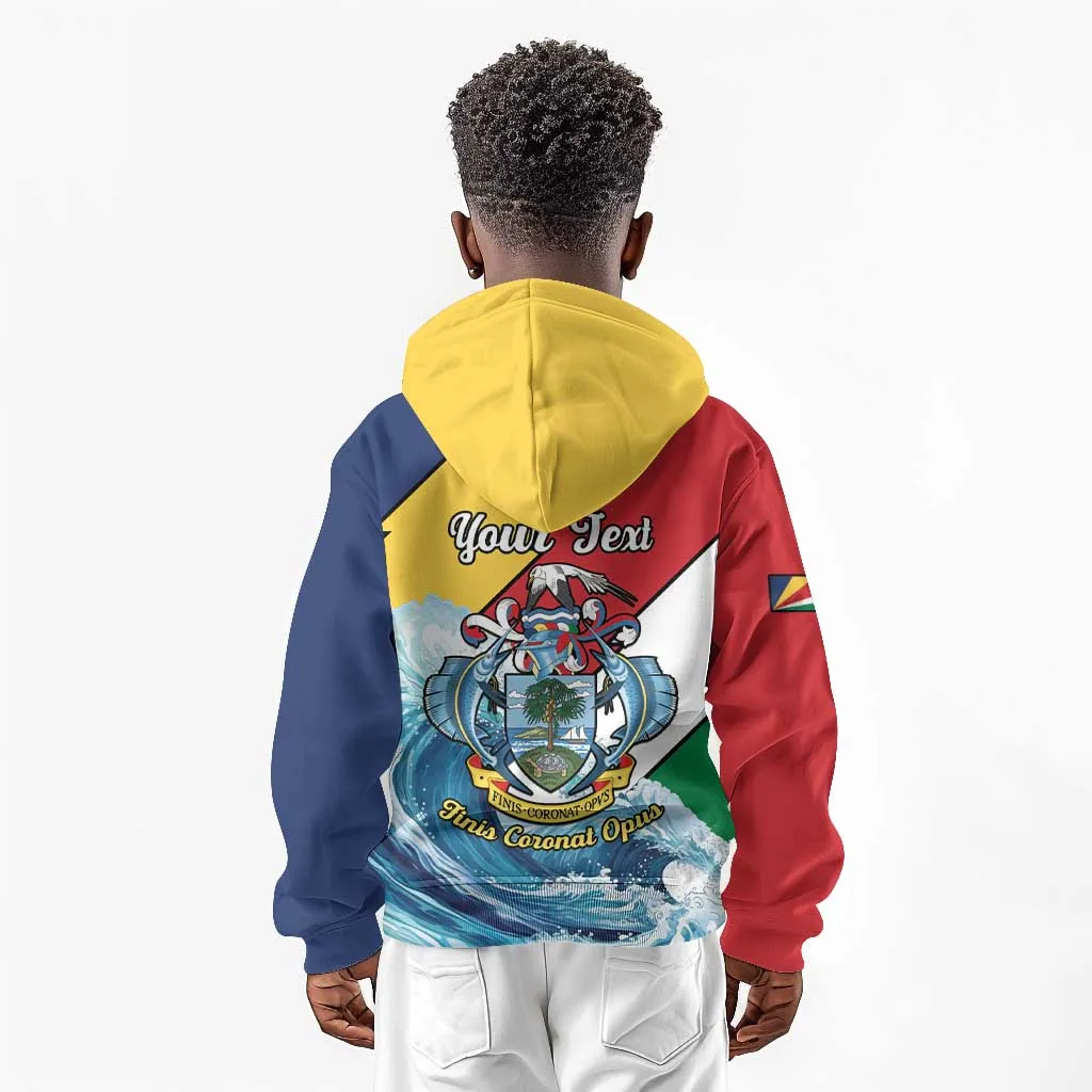 Personalised Afro Seychelles Kid Hoodie Sailfish With Coat Of Arms LT15