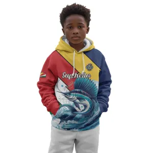 Personalised Afro Seychelles Kid Hoodie Sailfish With Coat Of Arms LT15