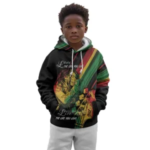 Personalised Afro Vibes Kid Hoodie Reggae King - Live The Way You Love LT7