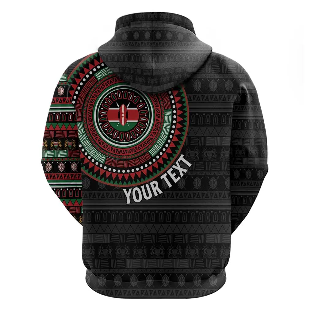 Personalised Kenya African Tribal Pattern Zip Hoodie Chest Arm Tattoo LT15