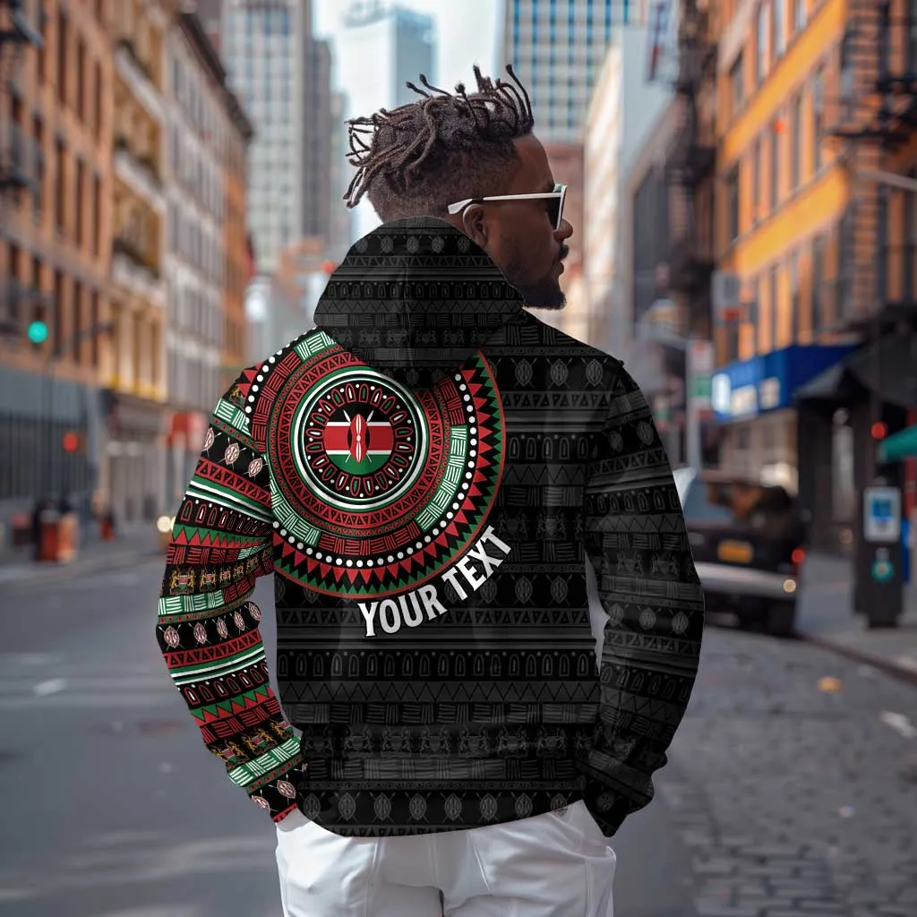 Personalised Kenya African Tribal Pattern Zip Hoodie Chest Arm Tattoo LT15