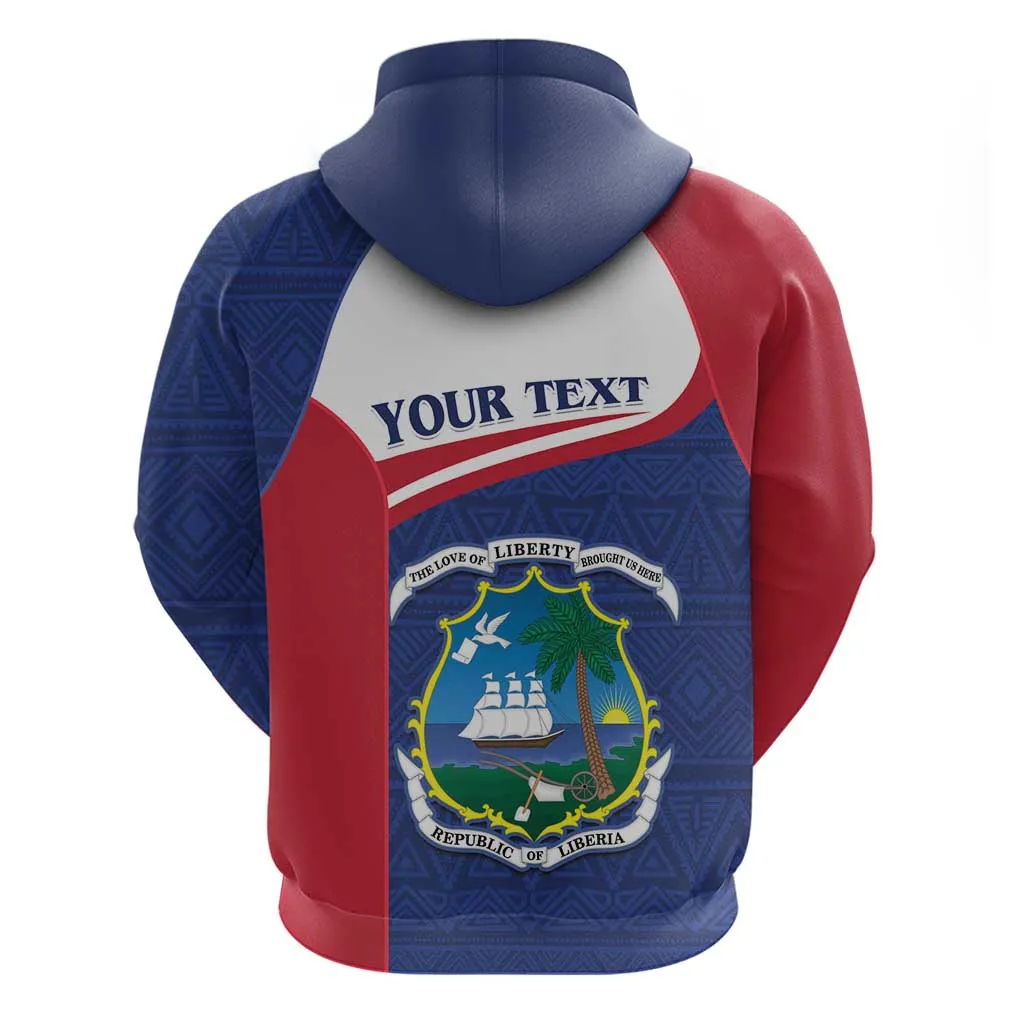 Personalised Liberia African Zip Hoodie Coat Of Arms Flag LT15
