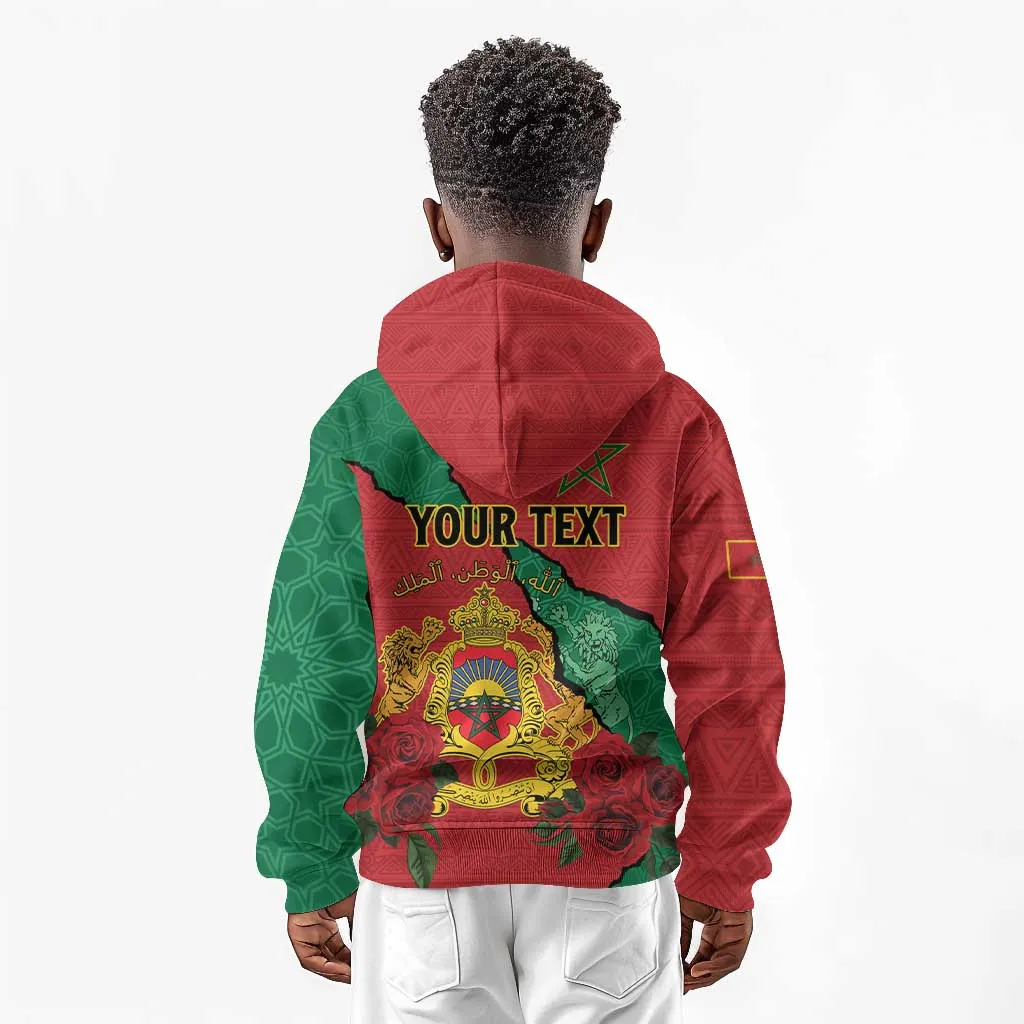 Personalised Morocco Kid Hoodie Coat Of Arms - Islamic Mix African Patterns LT15