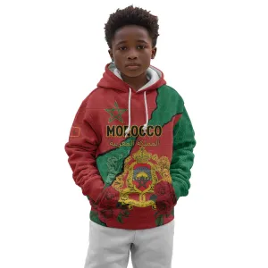 Personalised Morocco Kid Hoodie Coat Of Arms - Islamic Mix African Patterns LT15