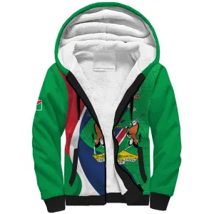 Personalised Namibia Sherpa Hoodie 35th Anniversary Independence Day LT15
