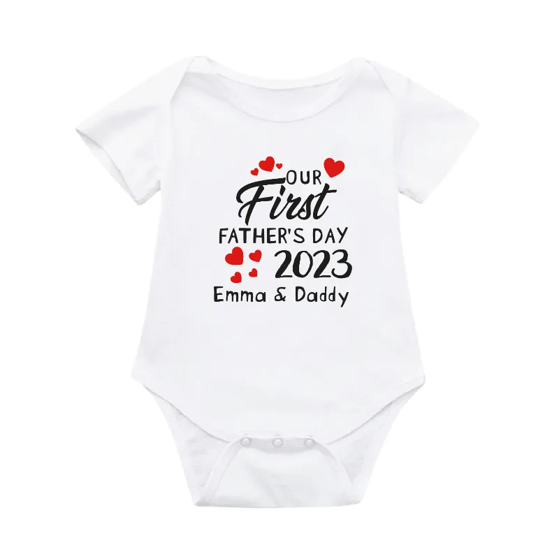 Personalised Our First Father's Day Daddy and Baby Matching T-shirt Set