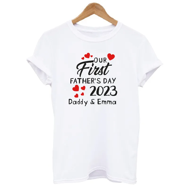 Personalised Our First Father's Day Daddy and Baby Matching T-shirt Set