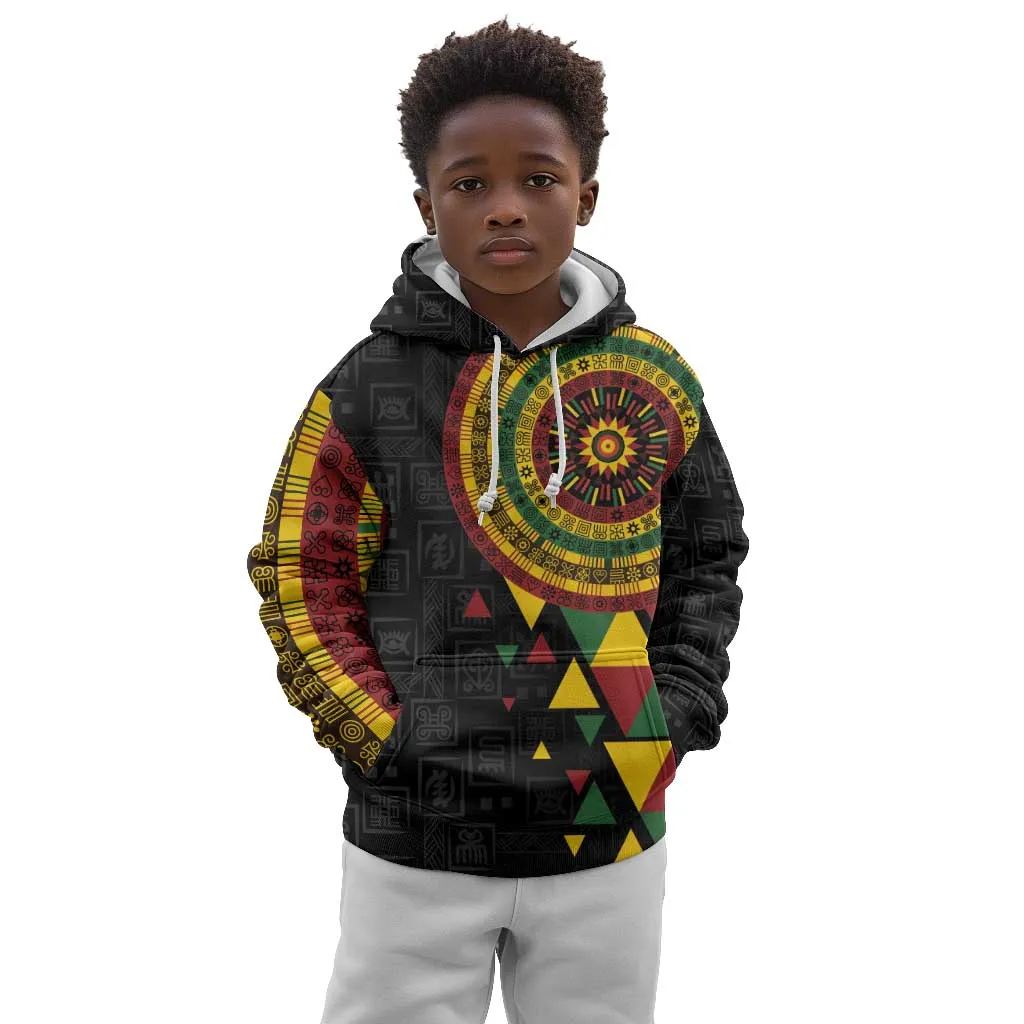 Personalized Adinkra Afro-Akan Culture Kid Hoodie Afrikan Colors LT7